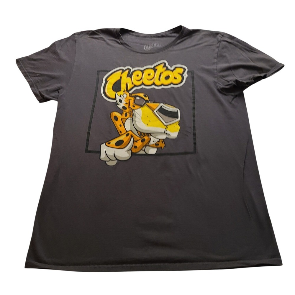 Cheetos Chester Cheetah Graphic T-Shirt Men's Large Gray Short Sleeve Cotton 271